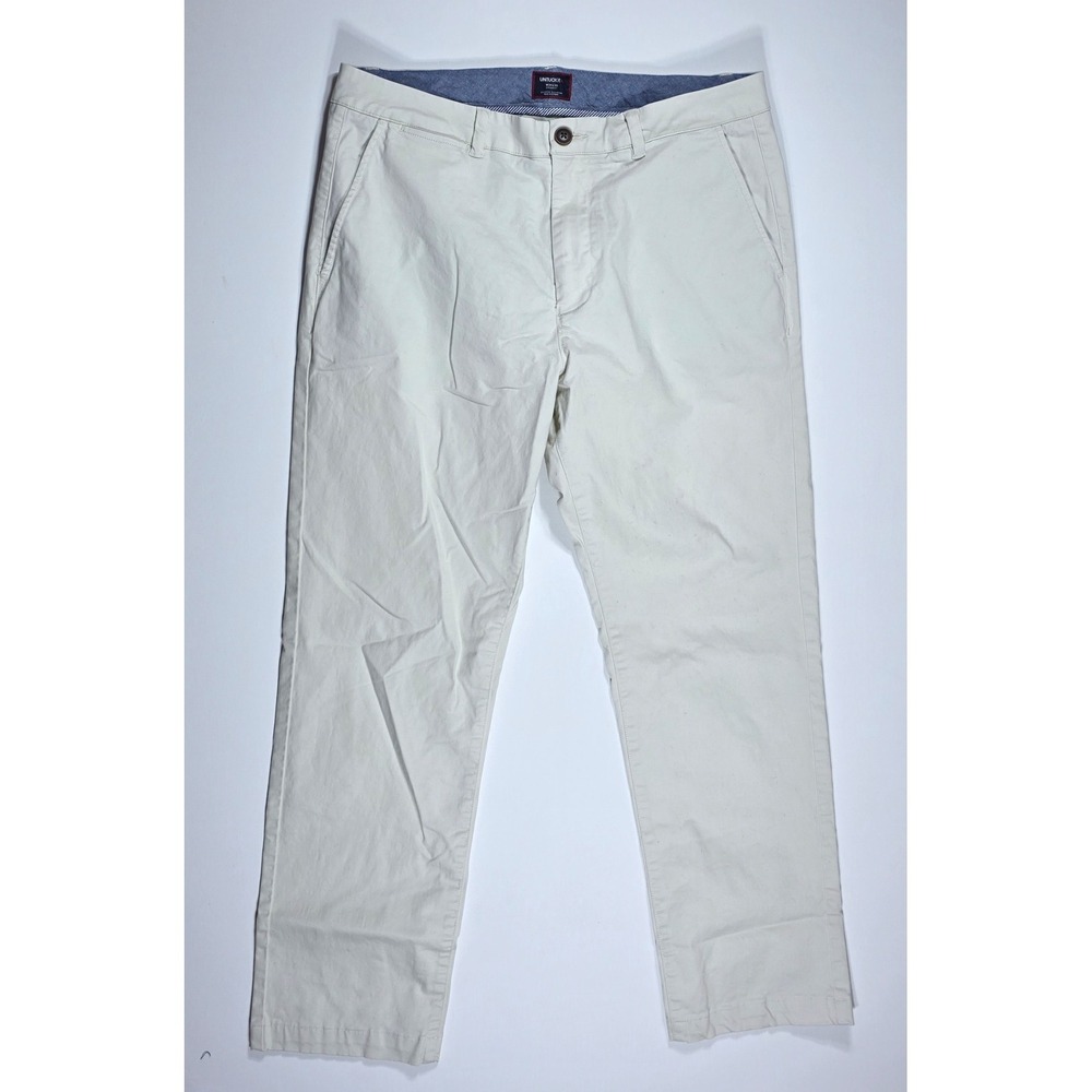 UNTUCKit Men's Chino Pants 34x30 Stone Beige Straight Fit Cotton Stretch